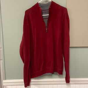 Large Tommy Bahama half zip sweater good used cond